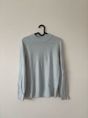 Light Blue Textured Knit Sweater